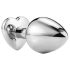 Sunfo - Metal Heart Gem Anal Plug (Silver-White)