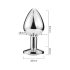 Sunfo - Metal Heart Gem Anal Plug (Silver-White)