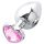 Sunfo - Metal Heart Gem Anal Plug (Silver-Pink)