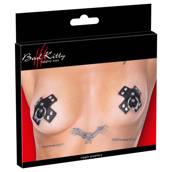 Cottelli - Black Piercing Nipple Stickers