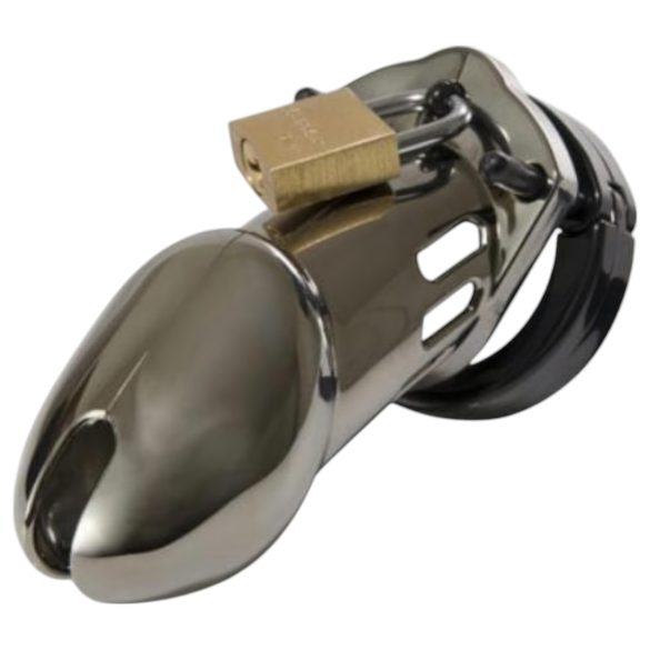 CB-6000 - Luxury Chrome Chastity Cage with Lock