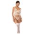 Mapalé - White Garter Top & Thong Set - L