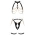 ZADO - 2-Piece Leather Harness Set (Black-Gold)
