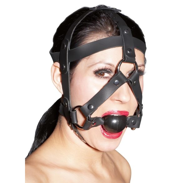 ZADO - Leather Restraint and Gag (Black)