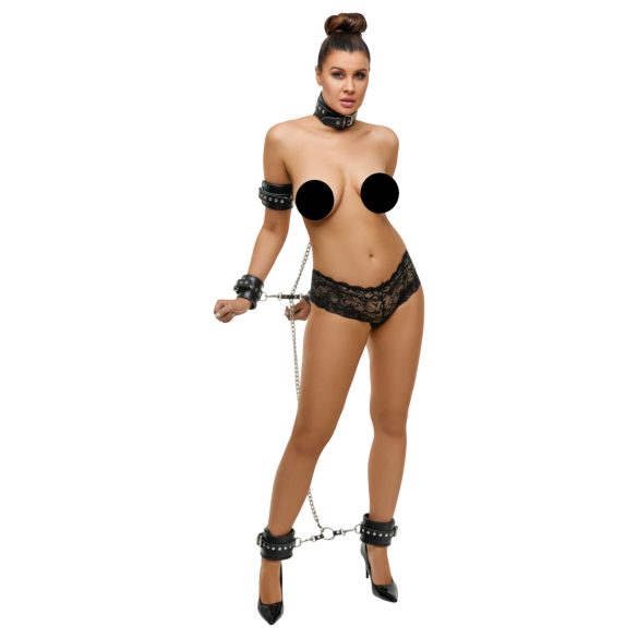 ZADO - Black Leather Bondage Restraint Set