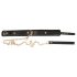 ZADO - Black & Gold Leather Collar with Leash