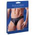 Svenjoyment - Shiny Men's Thong with Rhinestone Zipper (Black)