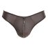 Svenjoyment - Shiny Men's Thong with Rhinestone Zipper (Black)