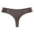 Svenjoyment - Shiny Men's Thong with Rhinestone Zipper (Black) - M