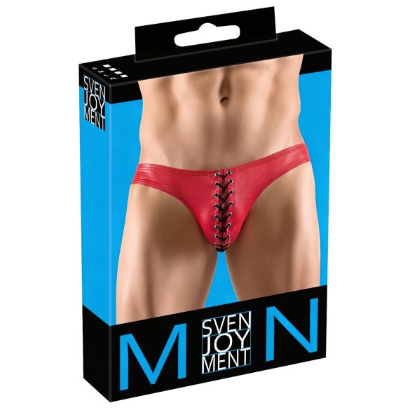 Svenjoyment - Men's Black Lace-Up Briefs (Red) - M