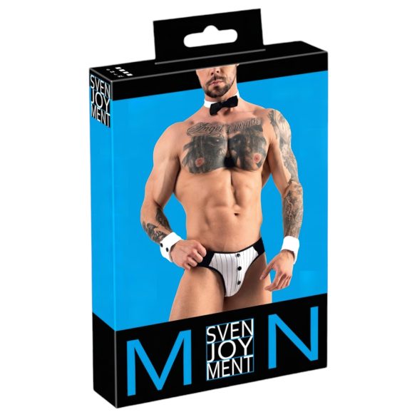 Svenjoyment - Men's Waiter Thong Costume Set (Black & White)