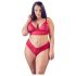 Cottelli Plus Size - Soft Lace Bra Set (Red)
