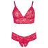 Cottelli Plus Size - Soft Lace Bra Set (Red)