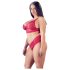 Cottelli Plus Size - Soft Lace Bra Set (Red) - 3XL