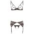 Abierta Fina - Glittering Lace Magic - Bra Set (Black) - L