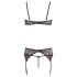 Abierta Fina - Glittering Lace Magic - Bra Set (Black) - L