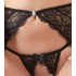 Abierta Fina - Glittering Lace Magic - Bra Set (Black) - XL