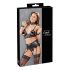 Cottelli Bondage - Lustrous Lace Lingerie Set (4-Piece) - L