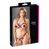 Cottelli - Metallic Ring Open Bra Set (Red)
