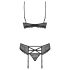 Obsessive 818-SEG-1 - Rhinestone Lingerie Set (Black) - L/XL