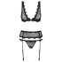 Obsessive Emperita - Black Lingerie Set with Delicate Embroidery