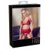 Abierta Fina - Shimmering Chain Lingerie Set (Red)  - M