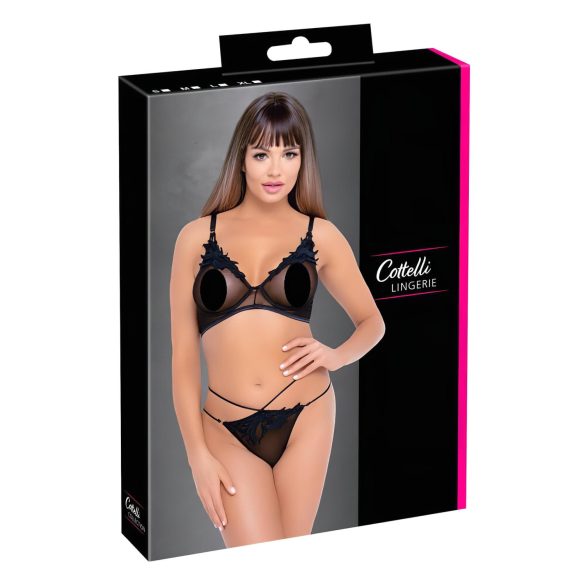 Cottelli - Sheer Lace Bra Set (Black)