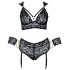 Cottelli Bondage Plus Size - Lace Bra Set (Black)
