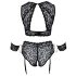 Cottelli Bondage Plus Size - Lace Bra Set (Black) - 4XL