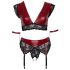 Cottelli Bondage Plus Size - Lace Bra Set (Red)