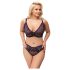 Cottelli Plus Size - Sheer Patterned Bra Set (Purple)