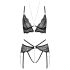 Abierta Fina - Open, Lace Bra Set (Black) - M