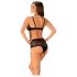 Obsessive Elizenes - Patterned, Sheer Black Bra Set