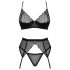 Obsessive Chemeris - Black Bra Set with Garter Belt