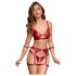 Cottelli Bondage - Shiny Red Bra Set & Handcuffs