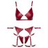 Cottelli Bondage - Shiny Red Bra Set & Handcuffs