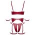 Cottelli Bondage - Shiny Red Bra Set & Handcuffs