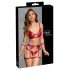 Cottelli Bondage - Shiny Red Bra Set & Handcuffs