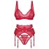 Obsessive Cupid Desir - Lace Lingerie Set (Red)