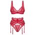 Obsessive Cupid Desir - Lace Lingerie Set (Red)