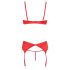 Cottelli - Heart Open Bust Set (Red) 