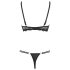 Cottelli - Strappy Ring Bra and Thong Set (Black)