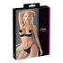 Cottelli - Satin Push-Up Set with Rhinestone Chains (Black) - 80B/M
