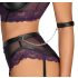Cottelli Bondage - Bra Set & Wrist Cuffs (Black-Purple)