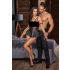 Cottelli Bondage - Shiny Set with Wrist Cuffs (Black) - M