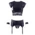 Cottelli Bondage - Chain Lingerie Set (Black) - XL