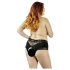 Cottelli Plus Size - Lacy Pearl-Embellished Open Panty (Black) - 3XL