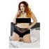 Cottelli Plus Size - Lacy Pearl-Embellished Open Panty (Black) - 3XL