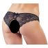 Cottelli - Lace Bow Open Panty (Black)
