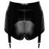 Noir - Shiny Hot Pants with Garter (Black) - M